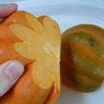 half an acorn squash with stem removed