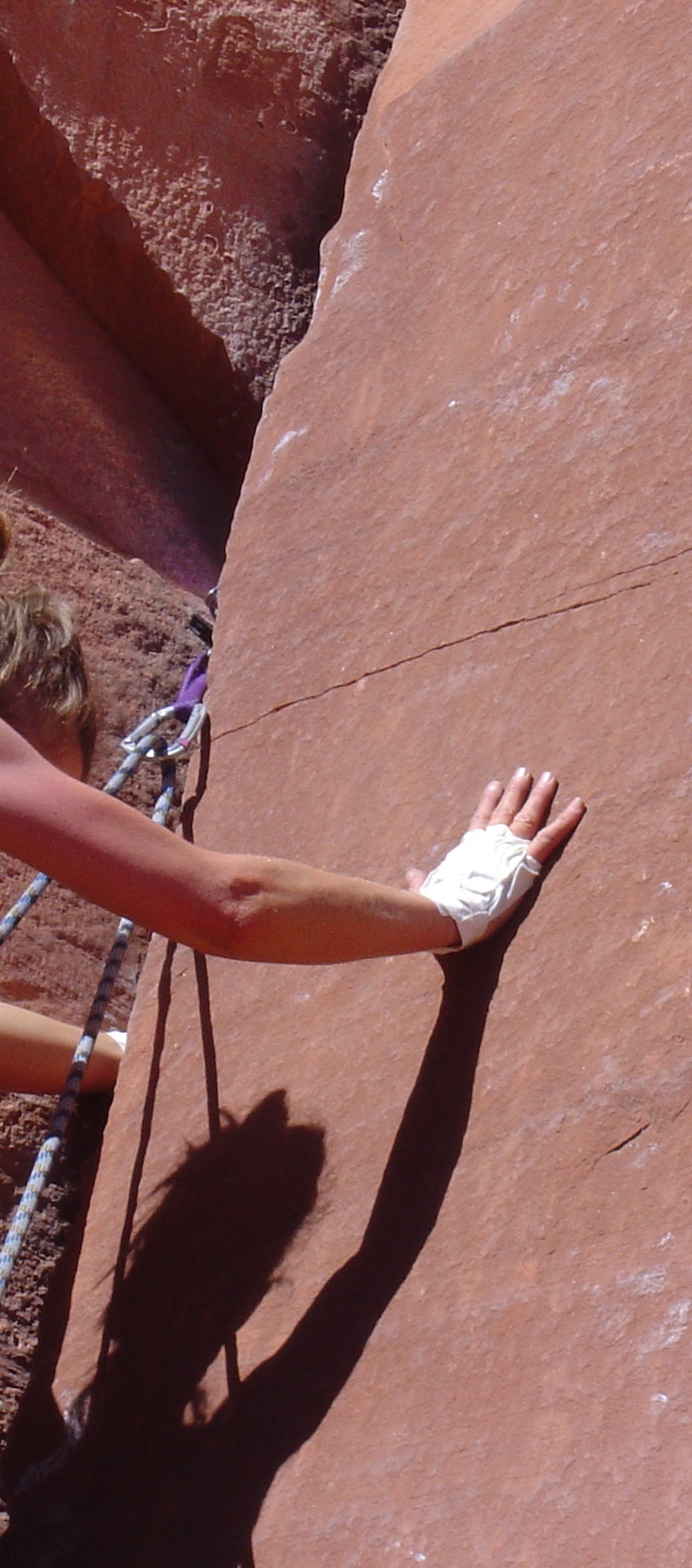 a climber on sandstone