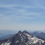 a mountain view with sky