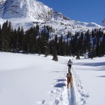 Ski touring in the mountains